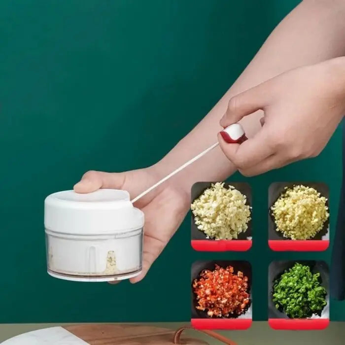 Easy Kitchen Mini Speedy Chopper Manual Hand Pull Vegetable & Meat Mini Turbo Cutter Pak Stellar Store